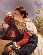 Franz Xaver Winterhalter Young Italian Girl by the Well Germany oil painting reproduction
